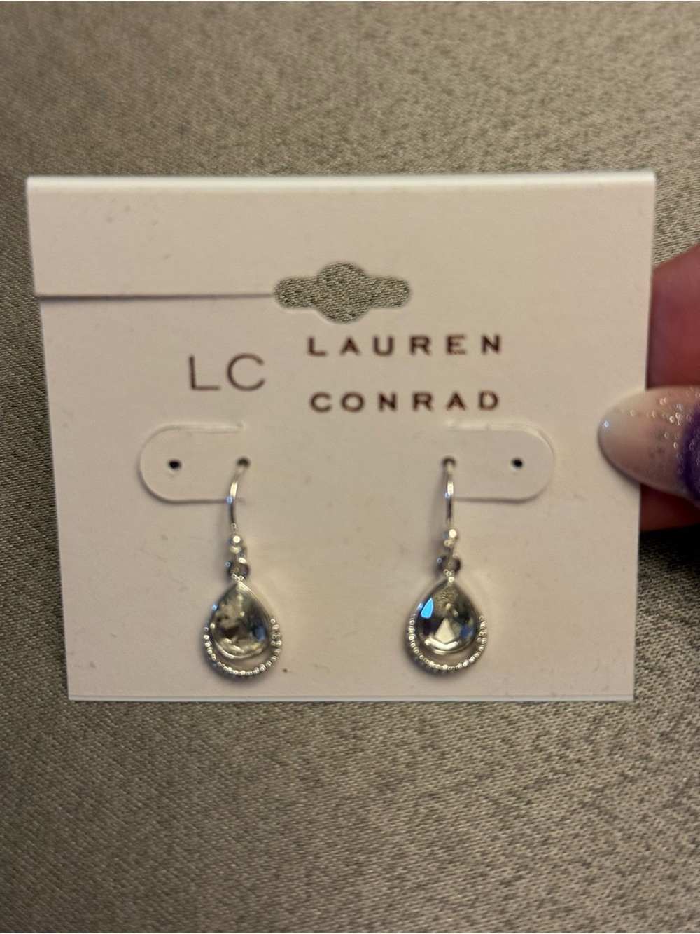 LC Lauren Conrad Silver Teardrop Dangle Earrings